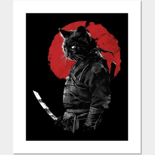 samurai cat Posters and Art